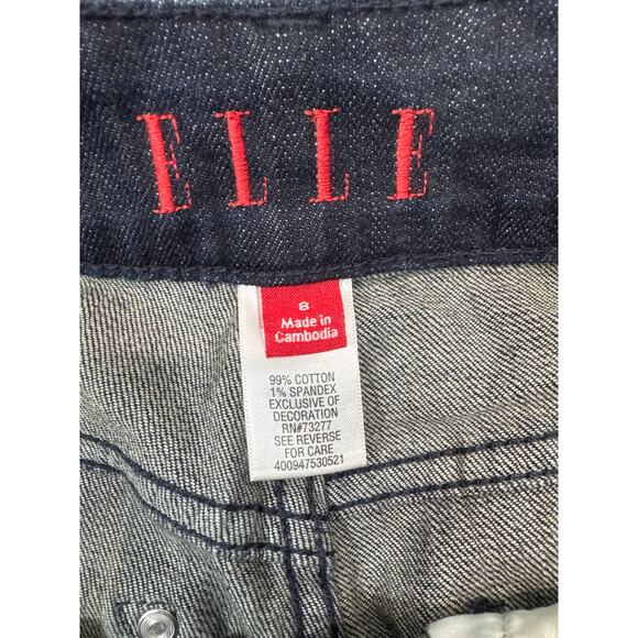 Elle Vintage Womens Wide Leg Trouser Style Denim Blue Stretch Jeans Size 8 - Picture 5 of 7